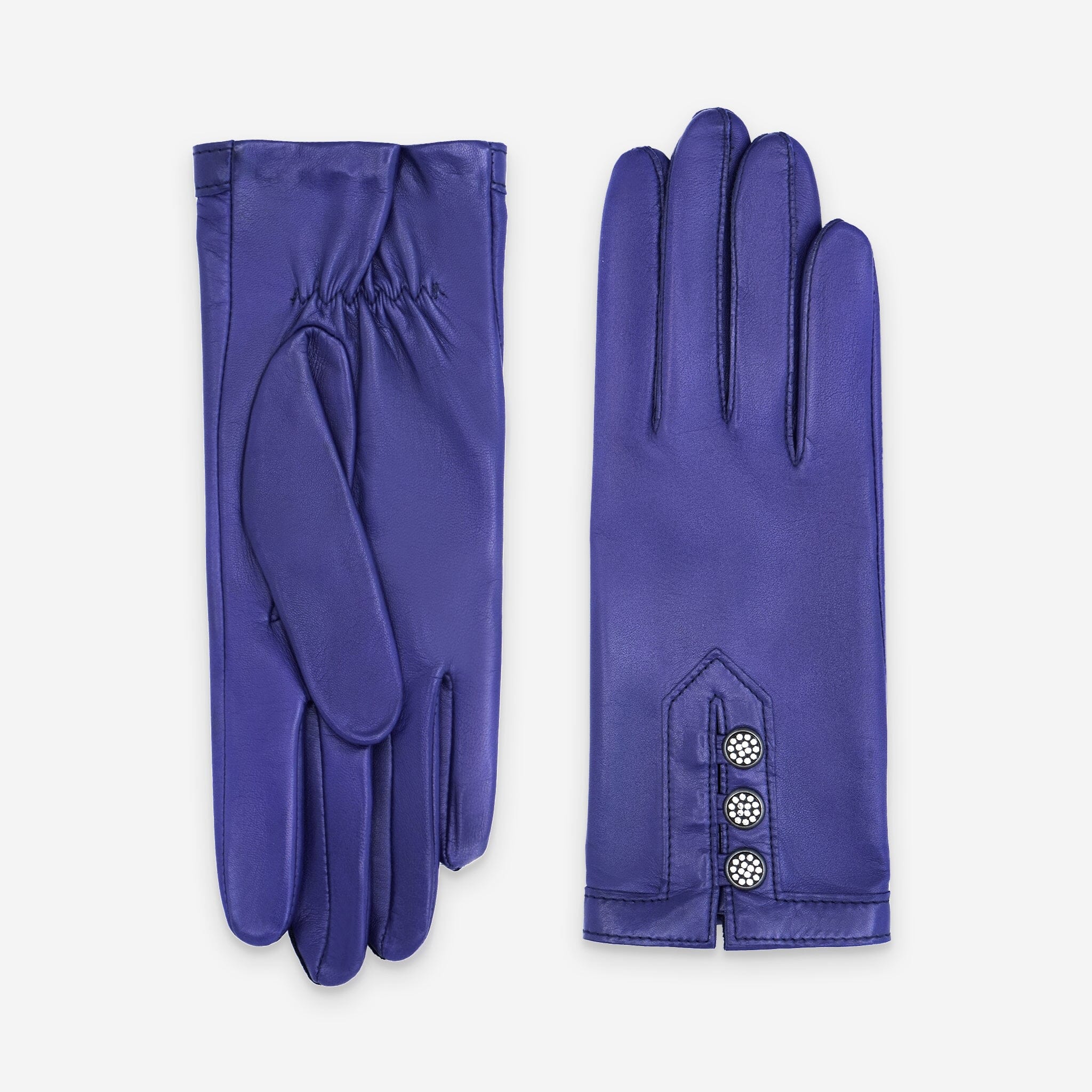 Gants cuir agneau-100% soie-21611SN Gants cuir femme prestige Glove Story Royal blue 6.5 