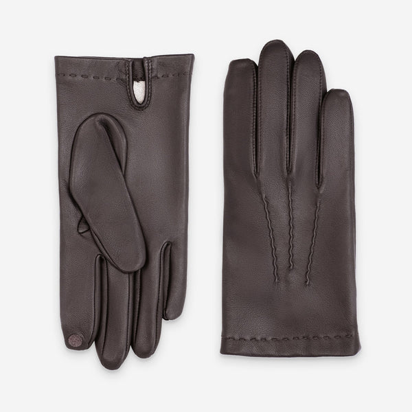 Gants cuir agneau-100% soie-22027ST Gant Glove Story Brun 7 