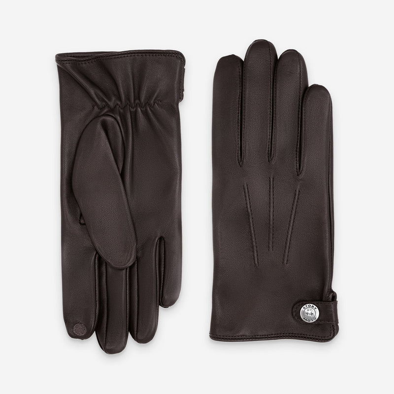 Gants cuir agneau-100% soie-22050ST Gants cuir homme prestige Glove Story Brun 7.5 