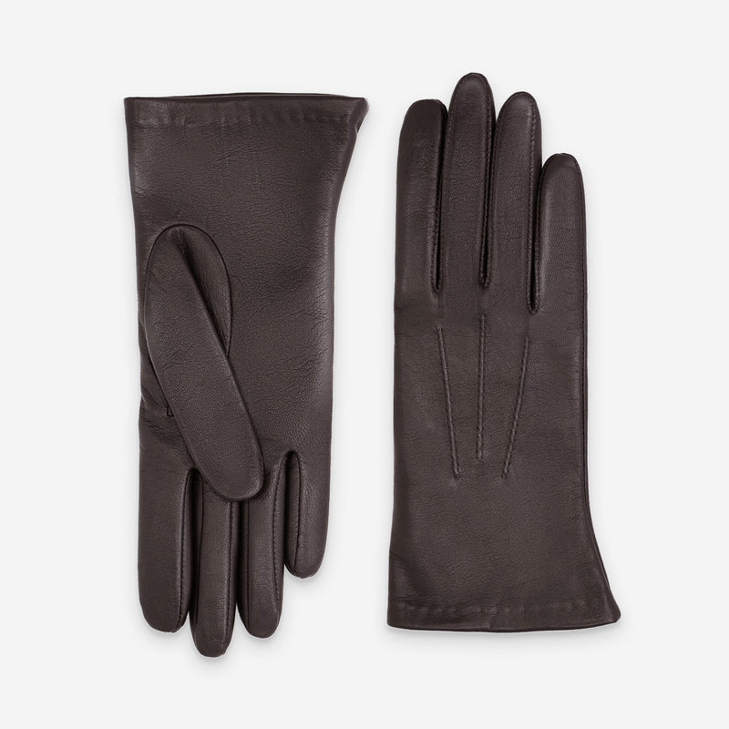 Gants cuir agneau-100% soie-61026SN Gant Glove Story Choco 6.5 