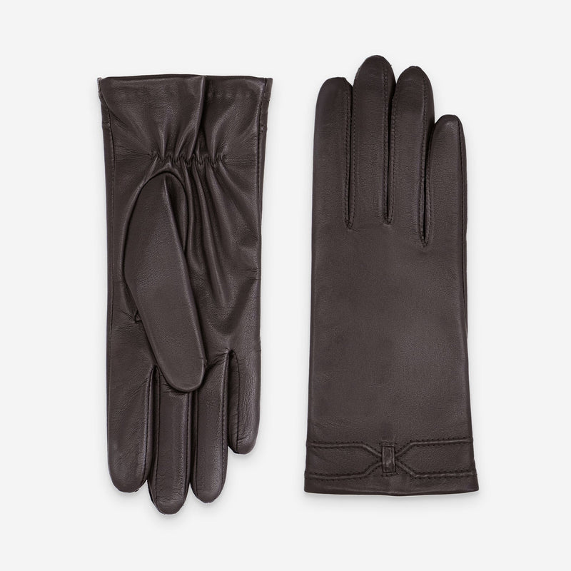 Gants cuir agneau-100% soie-61034SN Gants cuir standard femme Glove Story Choco 6.5 