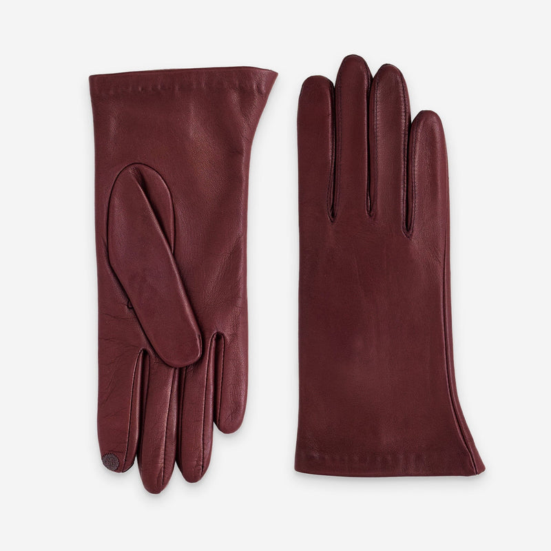 Gants cuir agneau-100% soie-Tactile-21001ST Gant Glove Story Lie De Vin 6.5 