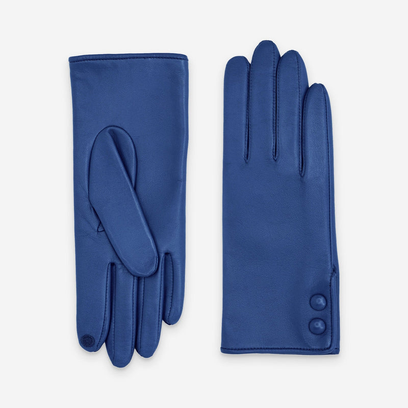 Gants cuir agneau-100% soie-Tactile-21503SN Gants cuir femme prestige Glove Story Blue Peony 6.5 