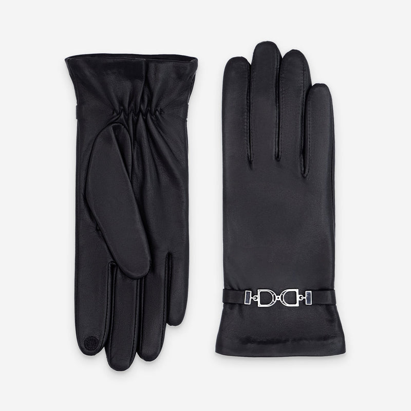 Gants cuir agneau-100% soie-Tactile-21554SN Gants cuir femme prestige Glove Story Noir 6.5 