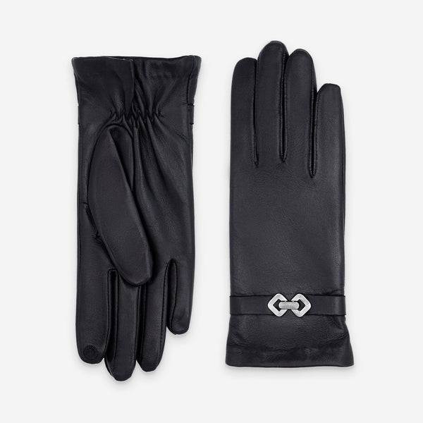 Gants cuir agneau-100% Soie-Tactile-21574SN Gants cuir femme prestige Glove Story Noir 6.5 