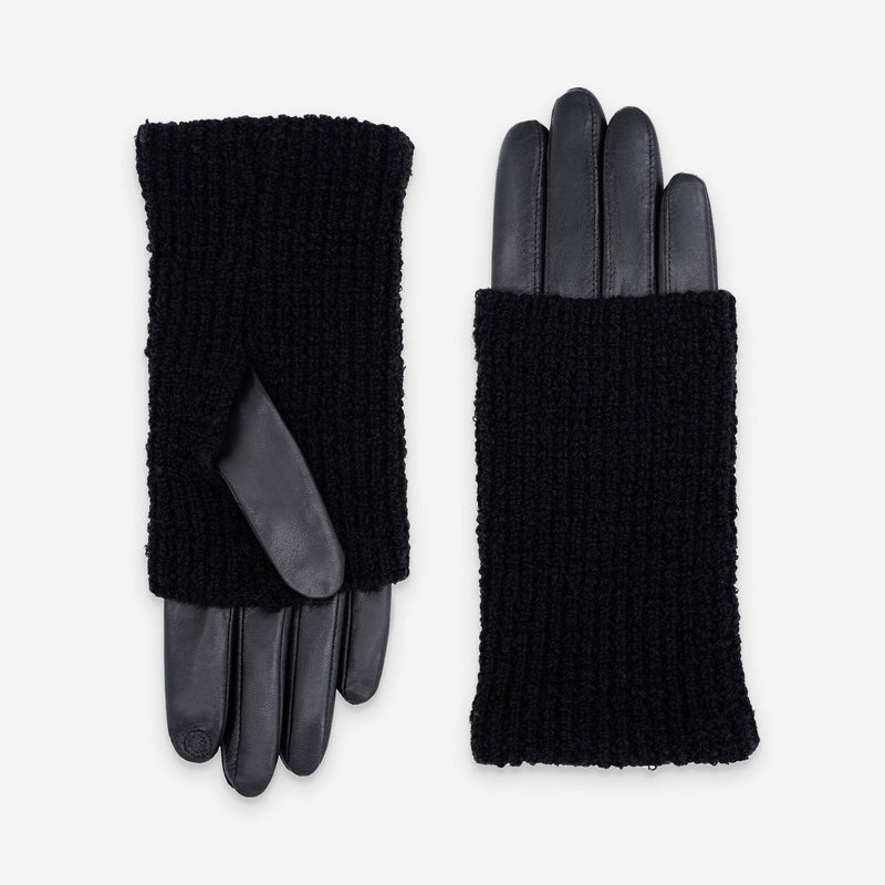 Gants cuir agneau-100% soie-Tactile-21576SN Gants cuir femme prestige Glove Story Noir 6.5 
