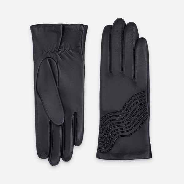 Gants cuir agneau-100% soie-Tactile-21596SN Gants cuir femme prestige Glove Story Noir 6.5 