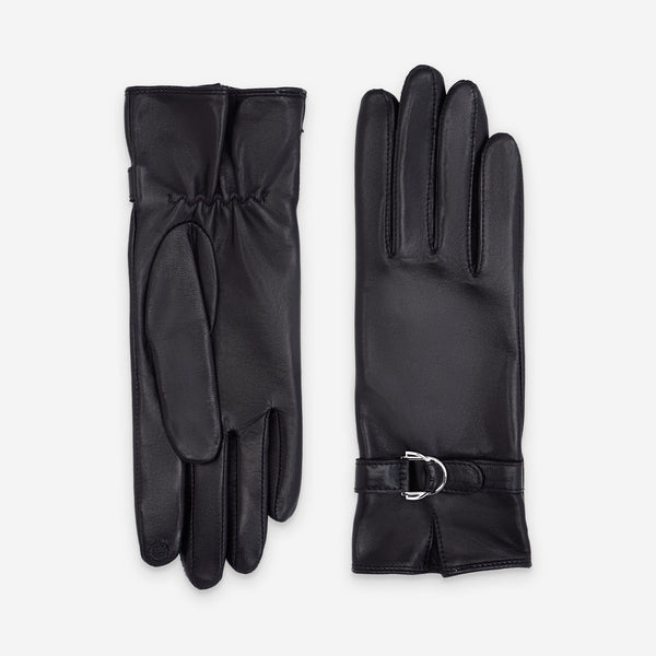 Gants cuir agneau-100% soie-Tactile-21597SN Gants cuir femme prestige Glove Story Noir 6.5 