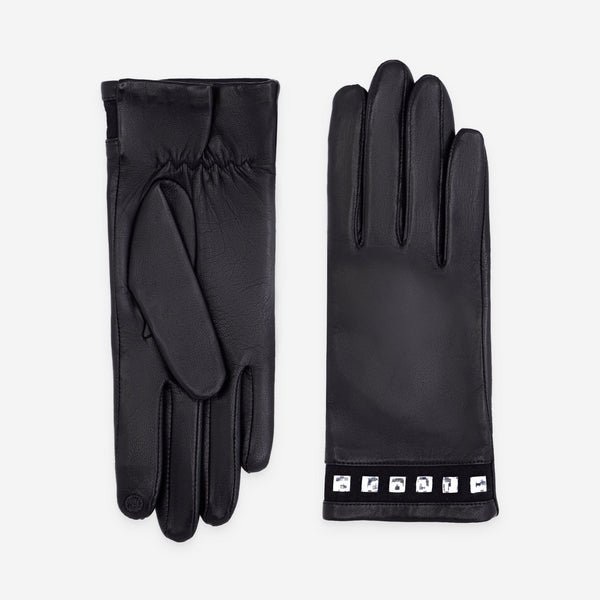 Gants cuir agneau-100% soie-Tactile-21599SN Gants cuir femme prestige Glove Story Noir 6.5 