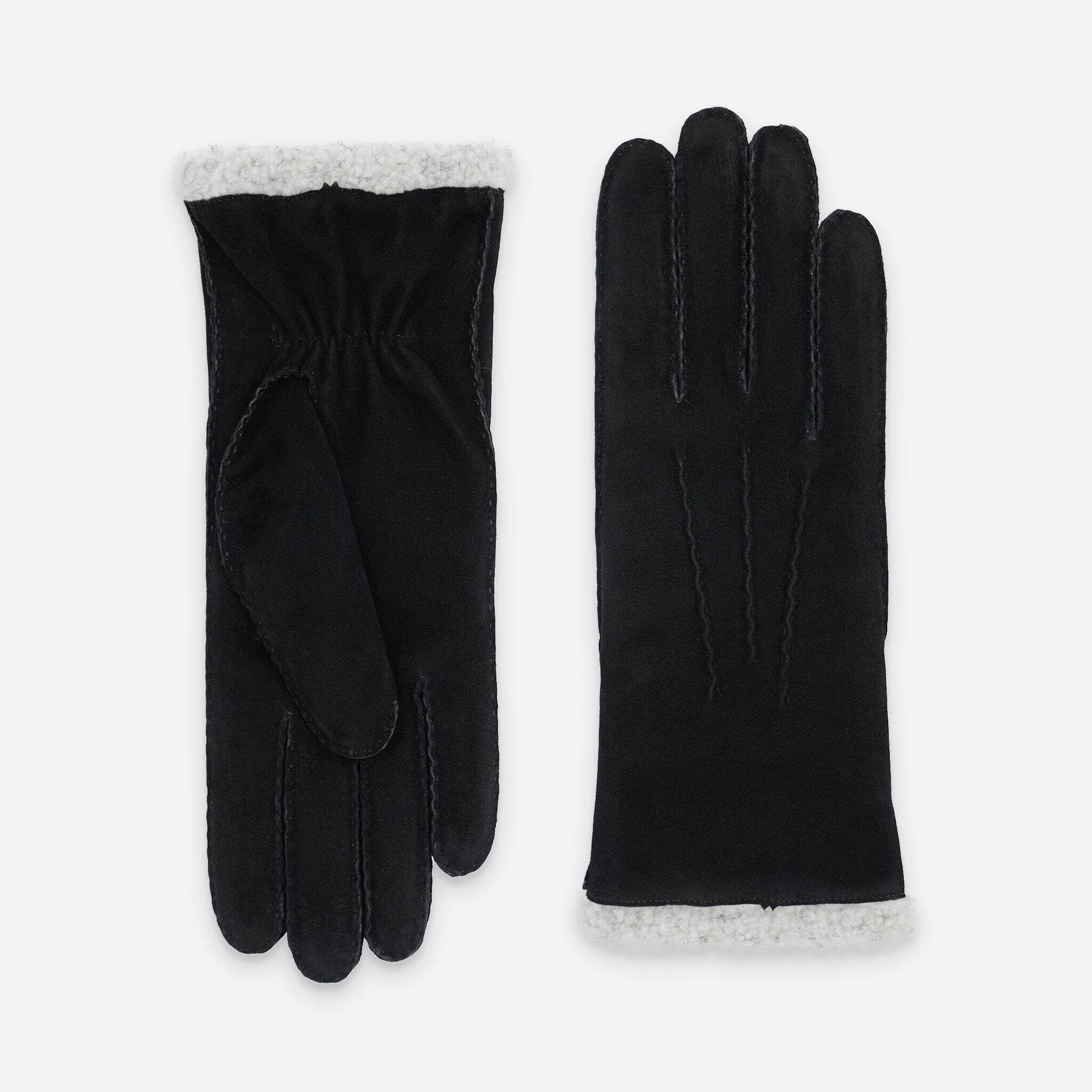 Gants cuir agneau suédé-100% polyester-71093BE Gants cuir sport femme Glove Story Noir S 