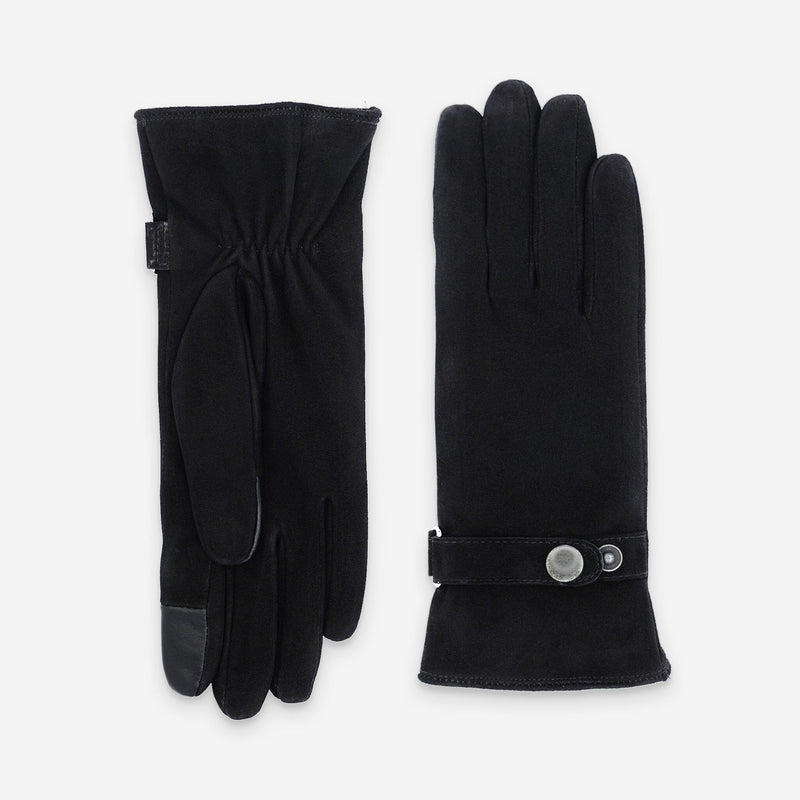 Gants cuir agneau suédé-100% polyester (boa)-Tactile-71095BA Gant Glove Story Noir S 