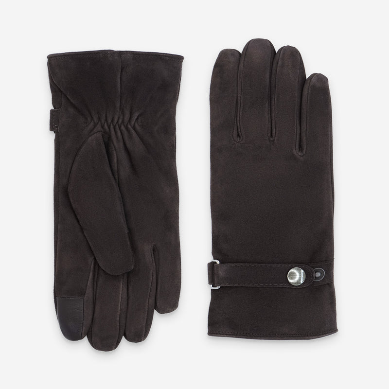 Gants cuir agneau suédé-100% polyester (boa)-Tactile-72035BA Gants cuir sport homme Glove Story Choco S 