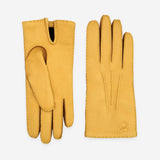 Gants cuir cerf-100% cachemire-21546CA Gants cuir femme prestige Glove Story Jaune 6.5 