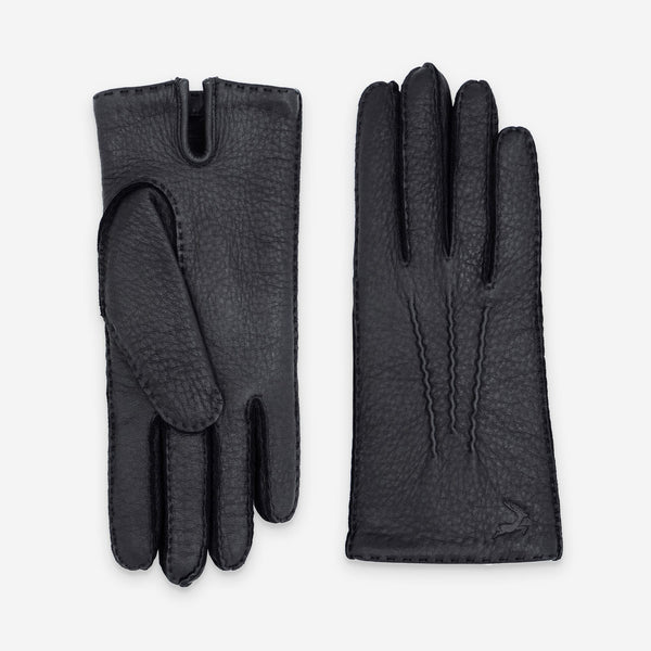 Gants cuir cerf-100% cachemire-21546CA Gants cuir femme prestige Glove Story Noir 6.5 