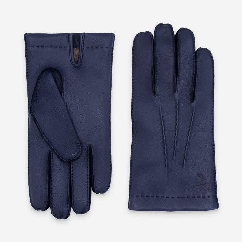 Gants cuir cerf-100% cachemire-22086CA Gants cuir homme prestige Glove Story Deep Blue 7.5 