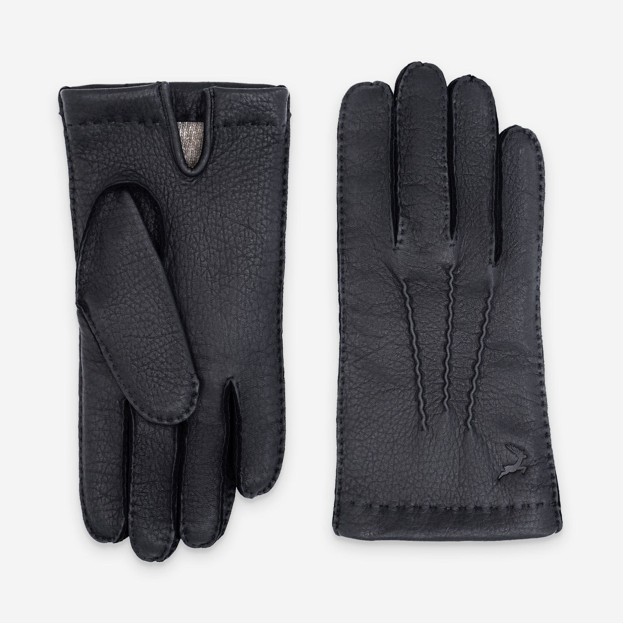 Gants cuir cerf-100% cachemire-22086CA Gants cuir homme prestige Glove Story Noir 7.5 