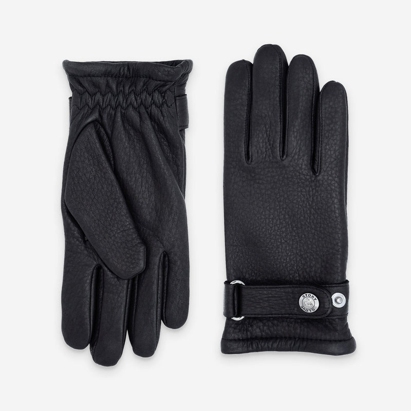 Gants cuir cerf-100% laine-22046TR Gant Glove Story Noir 7.5 