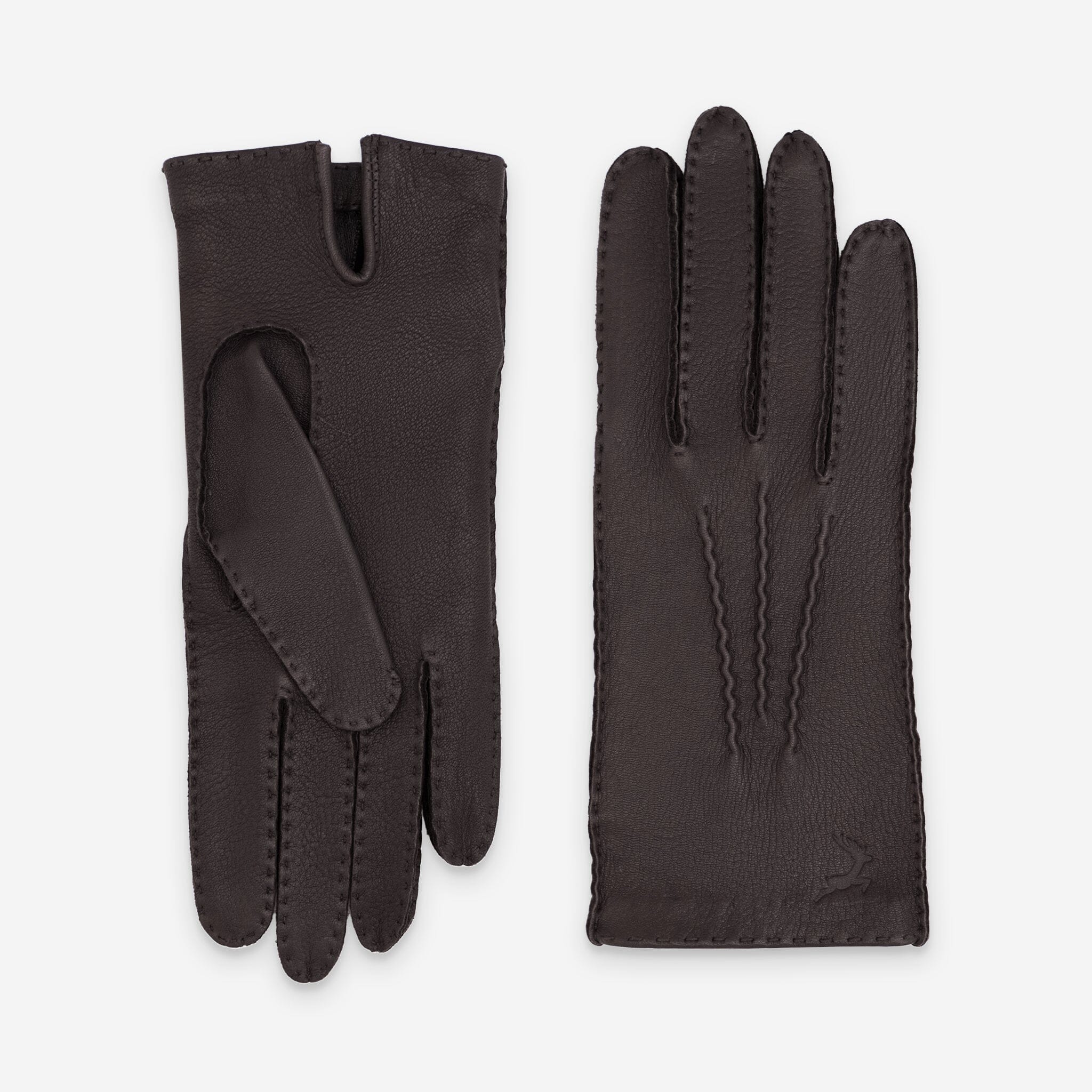 Gants cuir cerf-non doublé-21518NF Gants cuir femme prestige Glove Story Choco 6.5 