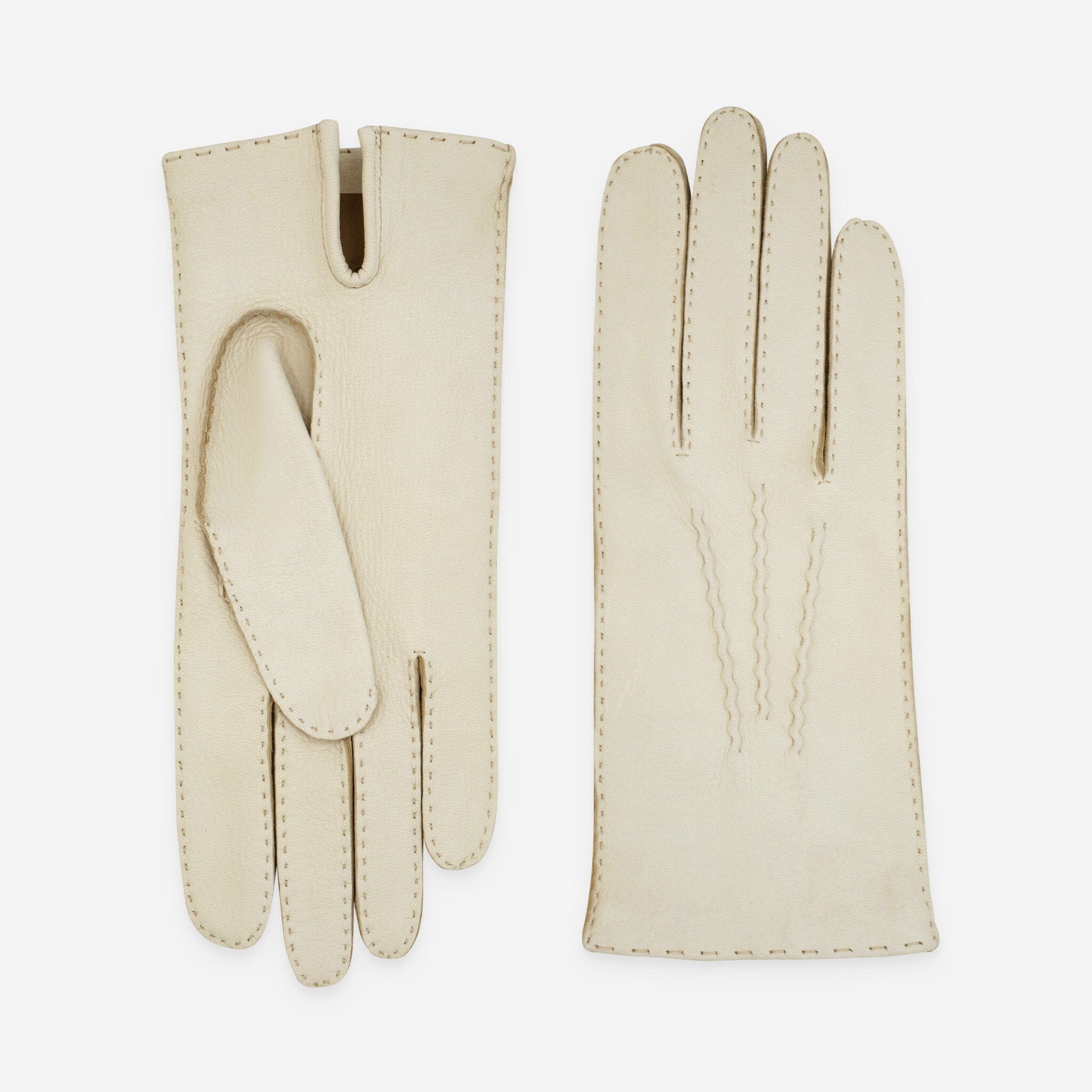 Gants cuir cerf-non doublé-21518NF Gants cuir femme prestige Glove Story Crème 6.5 