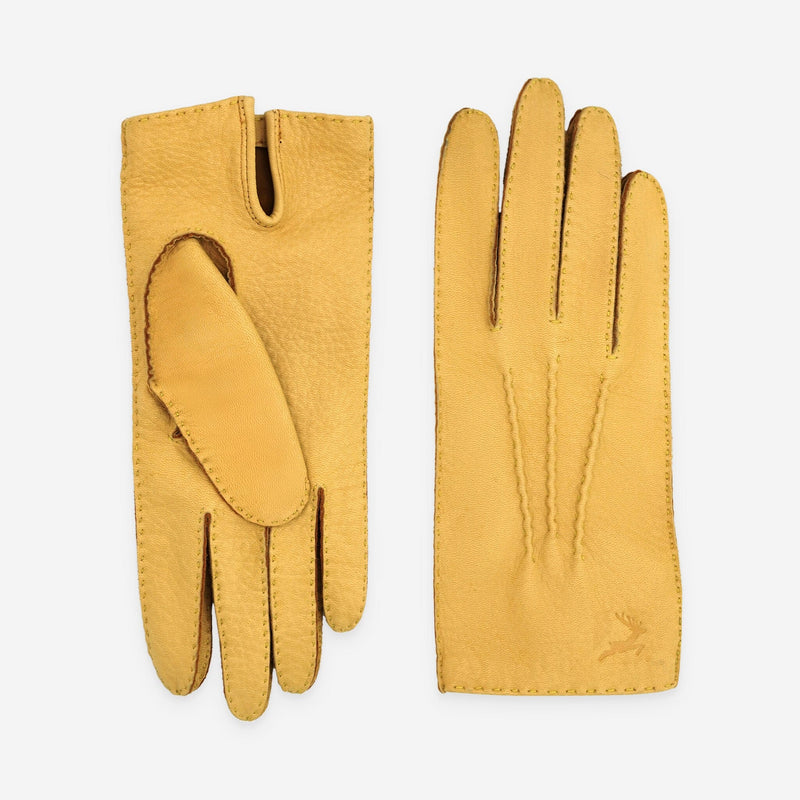 Gants cuir cerf-non doublé-21518NF Gants cuir femme prestige Glove Story Jaune 6.5 