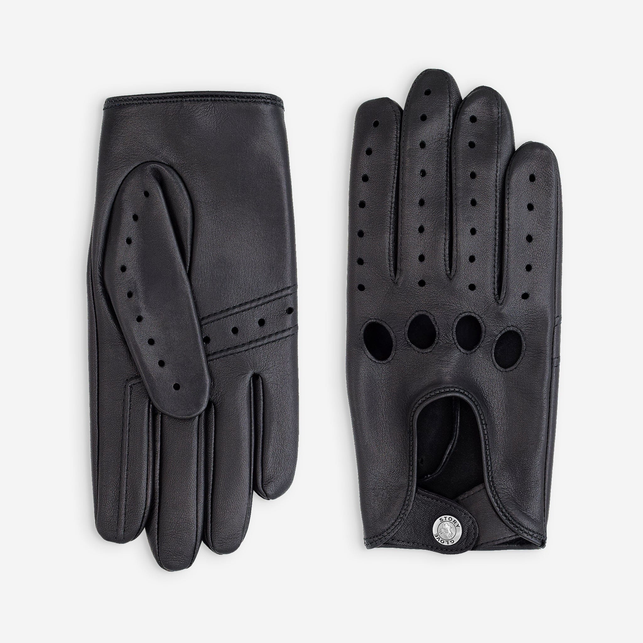 Gants de conduite cuir agneau-non doublé-22035NF Gant Glove Story Noir 7 