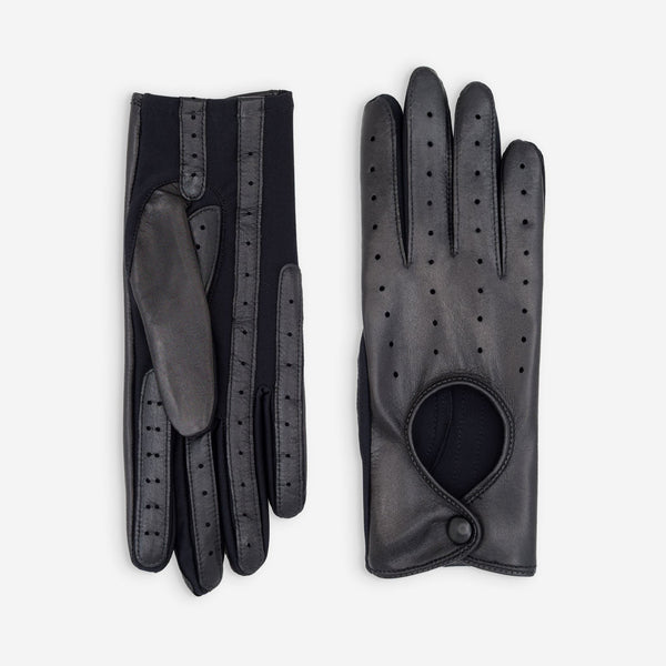 Gants de conduite cuir flexicuir-agneau-spandex-non doublé-11135NF Gant Glove Story Noir TU 