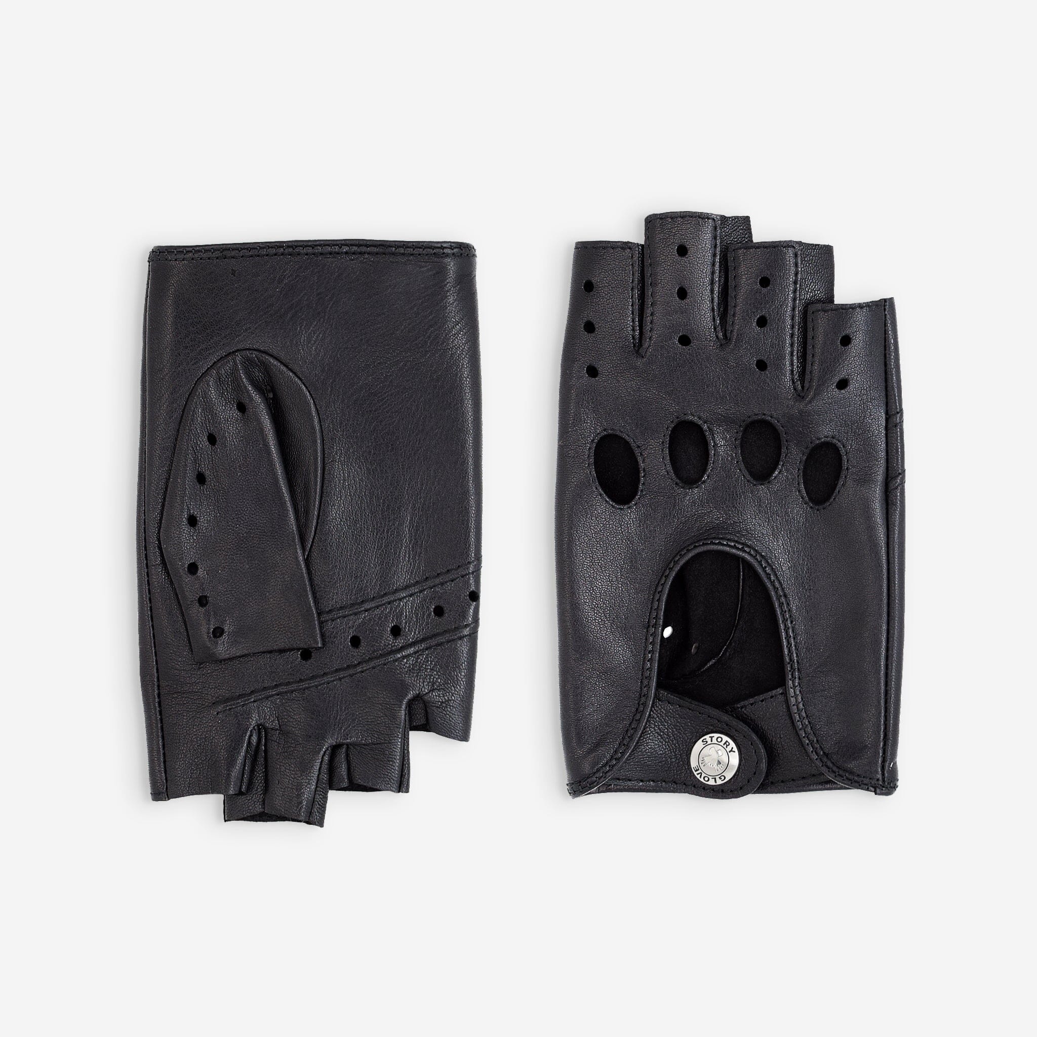 Gants de conduite, mitaines-cuir agneau-non doublé-22036NF Gant Glove Story Noir 7.5 