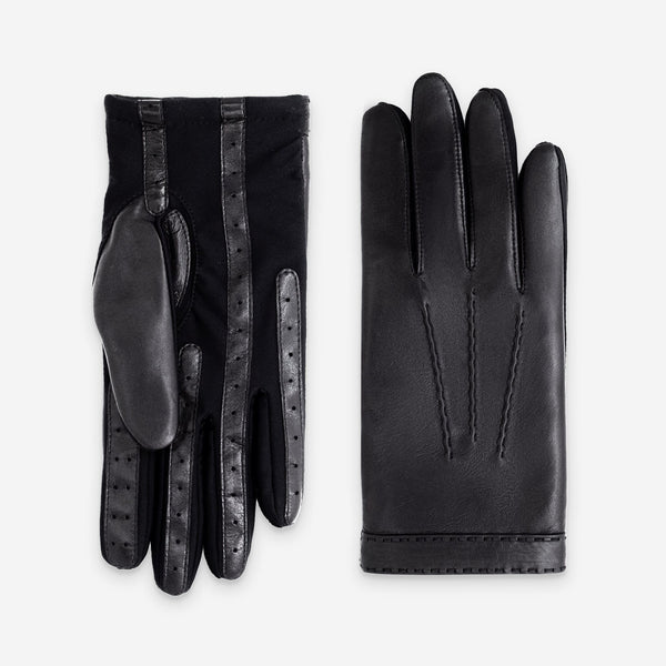 Gants flexicuir-agneau-spandex-100% laine-12002TR Gant Glove Story Noir M 