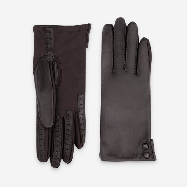 Gants flexicuir-agneau-spandex-100% polyester (microfibre)-11131MI Gants taille unique femme Glove Story Choco TU 