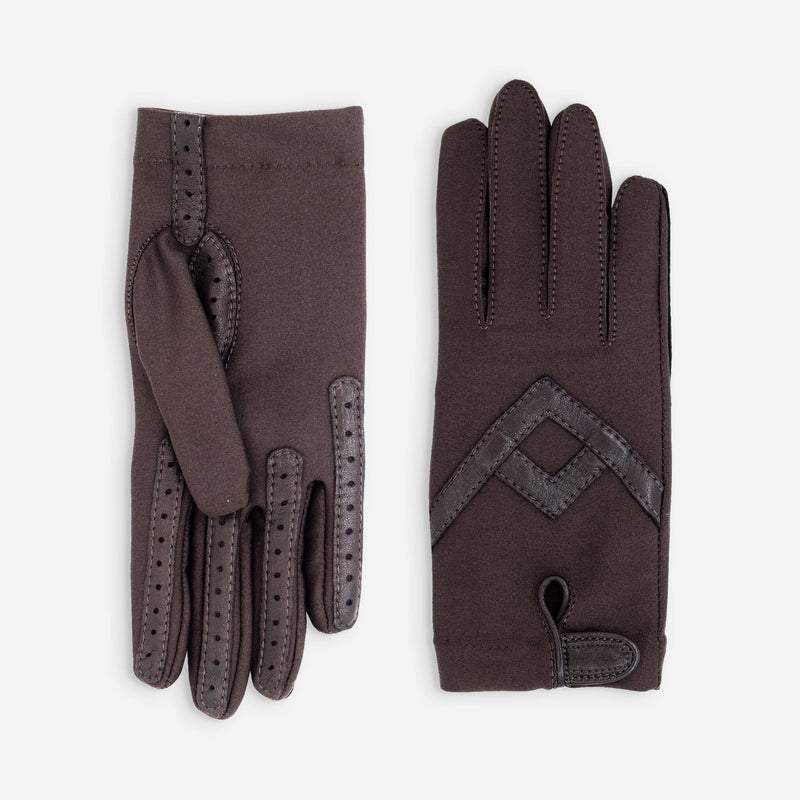 Gants flexicuir-spandex-non doublé-11018NF Gants taille unique femme Glove Story Choco TU 