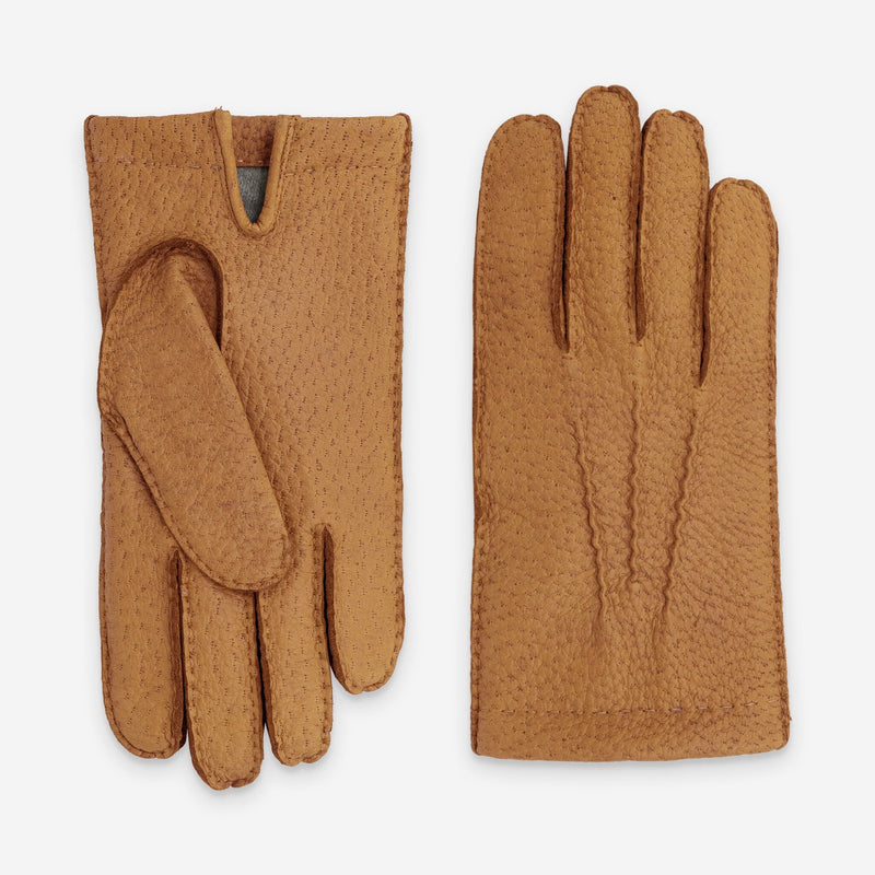 Gants homme pecari double 100% cachemire-22055CA Gants cuir homme prestige Glove Story Cork 7.5 