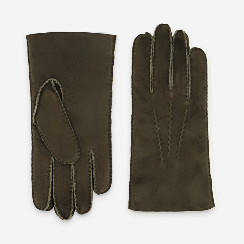 Gants cuir-100% curly-mouton retourné-22111CU Gants Glove Story Loden 7.5 