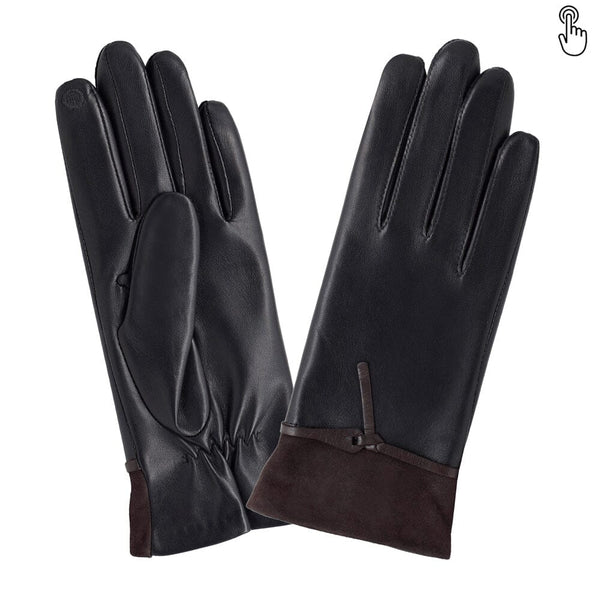 Gants cuir agneau-100% soie-Tactile-21570SN Gants Glove Story Noir/Choco 6.5 